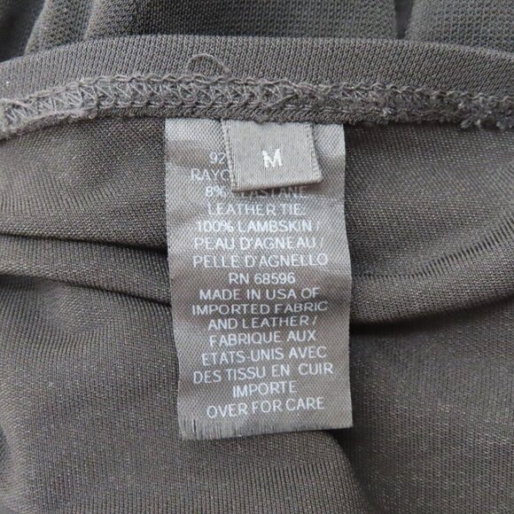 Donna Karan Medium Black Strapless Ruched Dress Leather Straps Union Made VTG - Picture 9 of 12